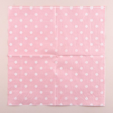 Paper “Peas” napkins, set 20 pcs., 33x33 cm, red color-3
