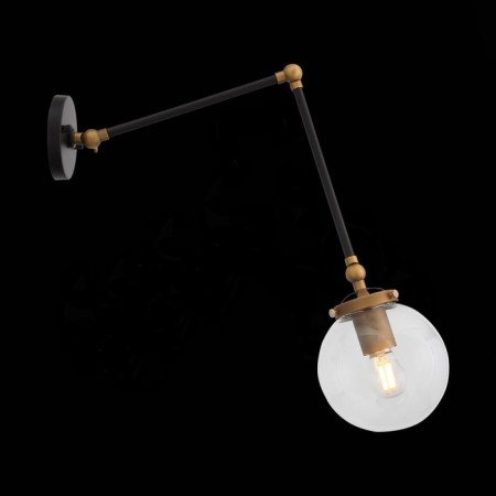 Sconces st. SL234.421.01. Varieta. 1x40 W, E27, 15x42.5 cm, black color, gold-3