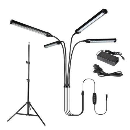 LED lamp with a timer, on a tripod Uniel, 60 watts, LED, IP40, 2280x470x470 mm, black color is black-1