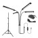 LED lamp with a timer, on a tripod Uniel, 60 watts, LED, IP40, 2280x470x470 mm, black color is black