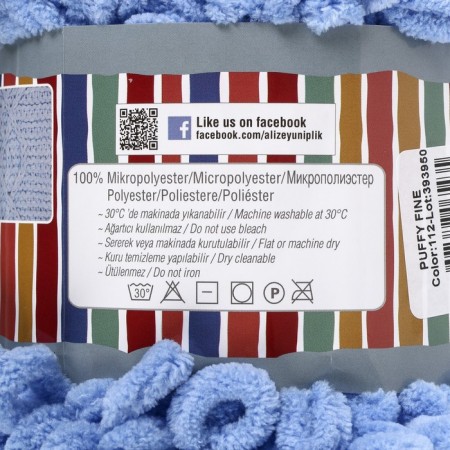 Yarn "Puffy Fine" 100% micropoliester 14.5m/100g (112 blue)-2