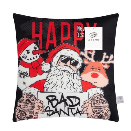 Bad Santa Pill-pillow, pillow 40*40 ± 3 cm, plaid 100*150 cm 100%p/e, 280 g/m2-3
