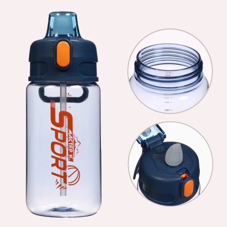 Water bottle, 600 ml, Sport, 21 x 7.9 x 6.7 cm, blue