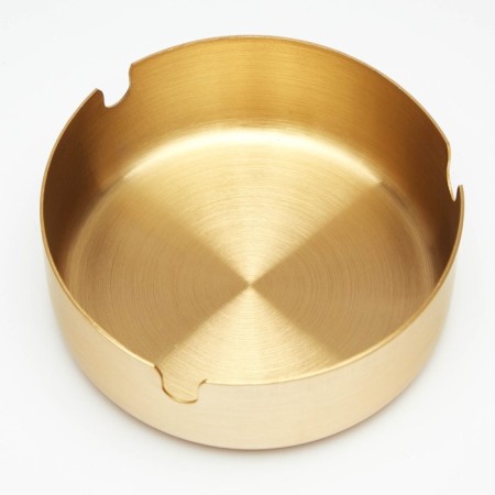 Stainless steel ashtray, D-8 cm, golden-1