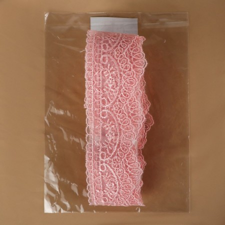 Lace on a grid, 50 mm × 11 ± 1 m, pale pink color-2