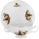 A cup with a saucer for the Bernadotte broth, decor "Hunting plots"