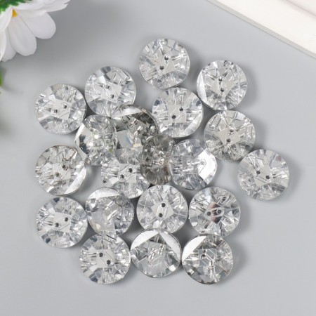 Buttons plastic for creativity 2 punctures "rhombus in a circle. Crystal" set of 20 pcs 2.1x2.1 cm-2