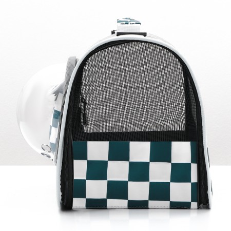Overnight bag with organizer and porthole, 43 x 24 x 28 cm, white/green-3