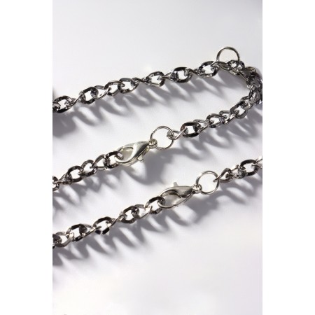 Bracelets "Demetrons" on a magnet, heart on large links, color silver-5