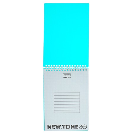 Блокнот А5 80л кл на гребне NEWtone PASTEL Незабудка, пласт обл, бл 80 г/м2-2