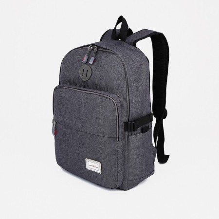 School backpack of textiles on lightning, Fulldorn, 2 pockets, color gray color-2