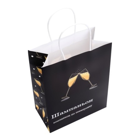 New Year. Package Paper Gift New Year craft, "Champagnon", 27 x 21 x 11 cm.-2