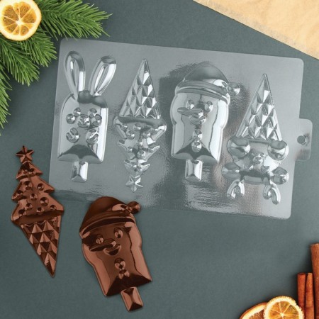 Chocolate form "New Year's mood", 21 x 14 cm-1