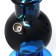 Bong, H-32 cm, "golden skulls", acrylic, blue