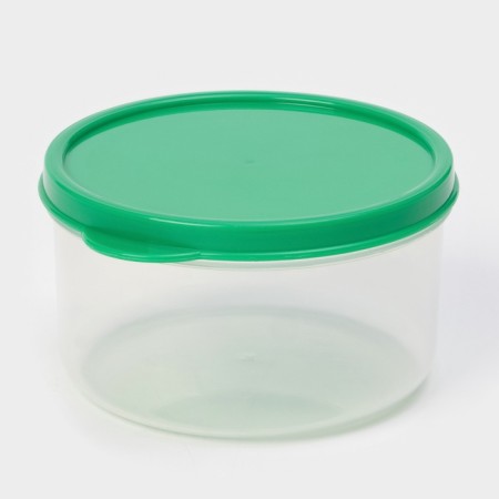 Container Round shares, food, 300 ml, green color