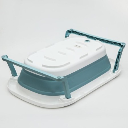 Bath Bath Folding with a drain, 75 cm., White/blue color-3