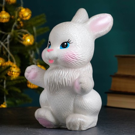 Piggy bank "joyful hare" gray, 21cm-3
