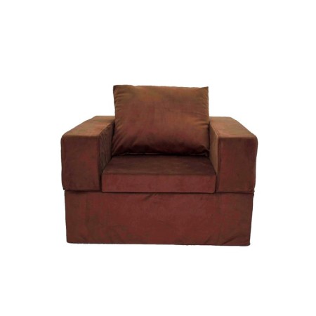 A craft armchair with a banquet "Porter", size 100x100x90 cm, velor, chocolate