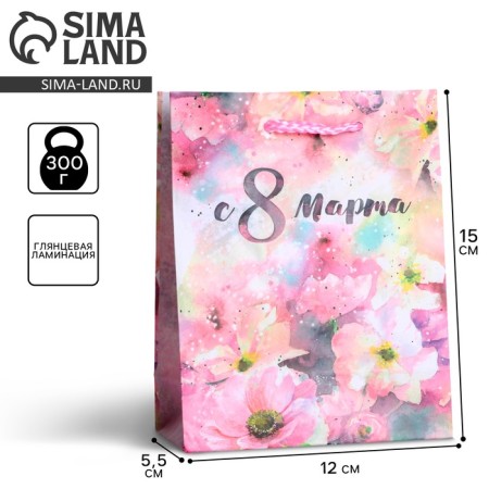 Gift Laminated Vertical Package, Packaging, “From March 8”, S 12 x 15 x 5.5 cm