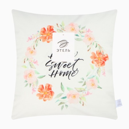 A set of decorative pillowcases "Flowers" - 4 pcs, 40x40 cm, velor-9