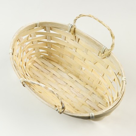 Wicker basket, d26 x 13 x 11 cm, yellow, bamboo-2