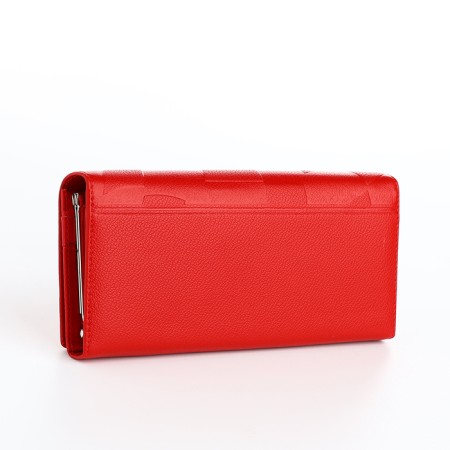 Women's wallet on magnets, red color-1