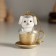 Souvenir Polystone Suspension "Penguin in a cup" 5.5x4x6 cm