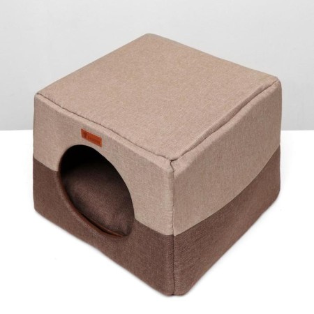 House-Transformer "Square", Rogozhka, Poron, 43 x 42 x 34 cm, beige-brown-3