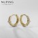Xuping-ring earrings Star dust, white color in gold, D = 1.3 cm