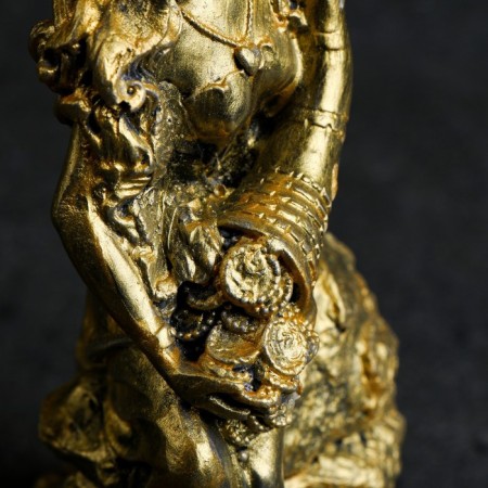Figure "Goddess Fortune with a horn of abundance" gold, 13x8x8cm-3