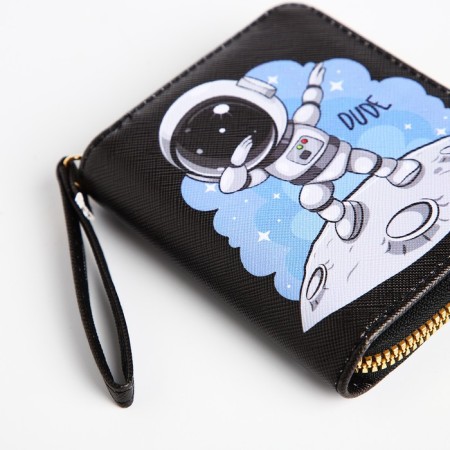 Children's wallet with lightning, black color-2