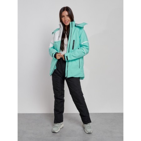 Ski jacket female, size 46, turquoise color-8