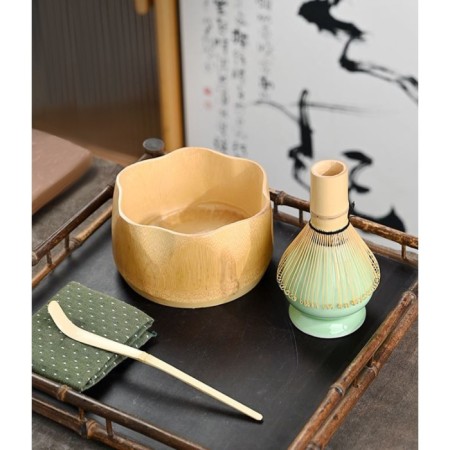Set for preparing a match of tea 4 in 1: a corolla is private, stand, spoon tasaku, bowl of mole