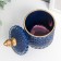 Glass "Rombs and Dome" Dark blue with gold 14x8.2x8.2 cm
