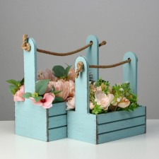 A set of wooden pots 2 in 1 (25.5 × 15 × 30; 20 × 12 × 23) 