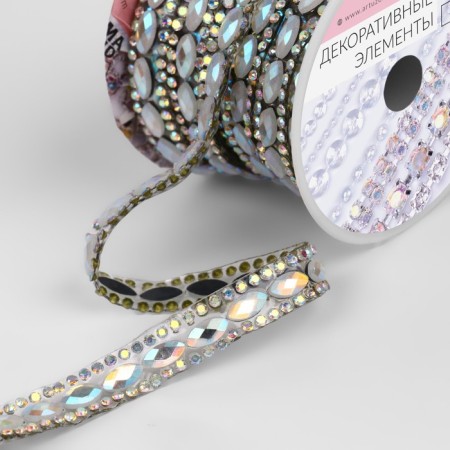 Rhinestones “Oval” rhinestones, width - 9 mm, 4.5 ± 0.5 m, silver color-1