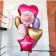 Foil ball 30 ", heart, fuchsia color