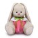 Soft toy "Bunny Mi", in a skirt and a collar with strawberries 23 cm