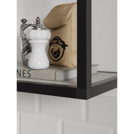Hinged shelf 600, 600x250x360, black muar/Metropolitan Gray-1