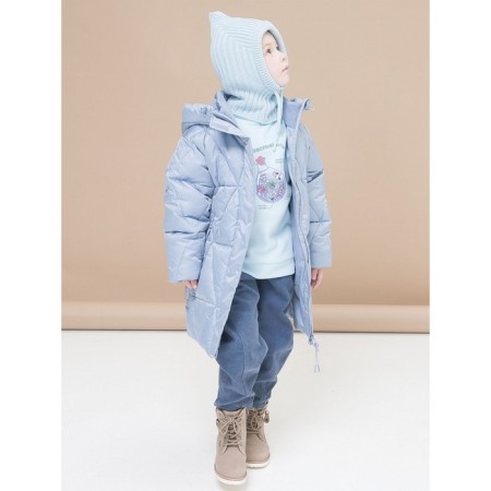 Coat for girls, height 98 cm, gray color-7