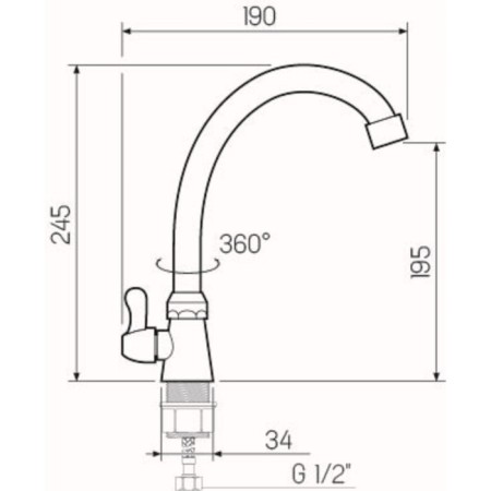RMS Monsiester SL79-269F-1, simultaneous, rotary spout, zinc, chrome-3