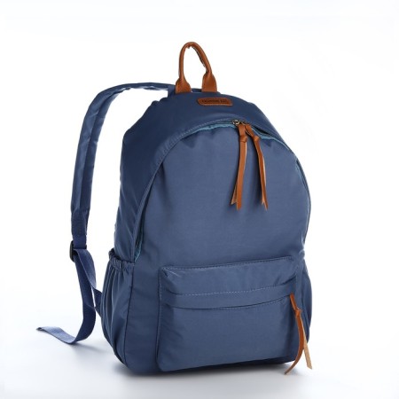 Young backpack from textiles on lightning, 4 pockets, blue color-2