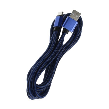 Type- C cable - usb, 2.1 a, nylon braid, 2 meters, blue-2