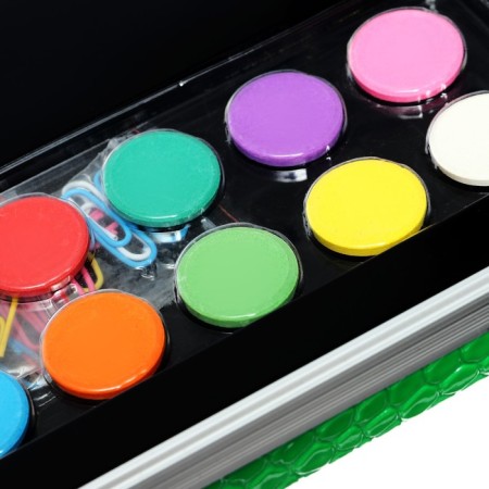 A set for drawing in a wooden box, covered with PVC, large-1