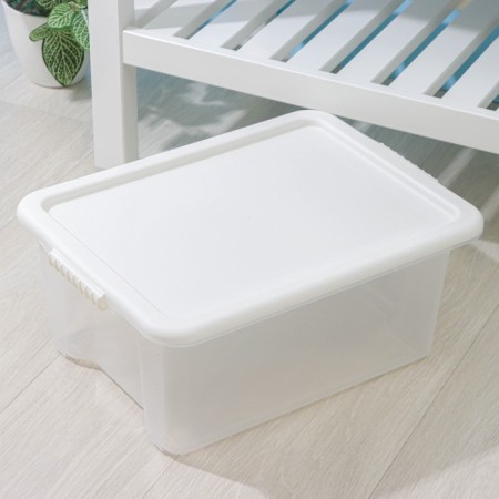 Storage container with Porter lid, 14 l, 42.5 × 31.5 × 17.5 cm, ivory color-1