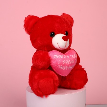 Soft toy "I love you very", bear, color mix-2