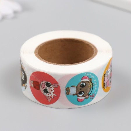 Stick Paper "Politing Beasts" d = 2.5 cm 500 pcs in the roll-2