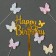 Set for decorating "Happy Birthday" butterflies, set 4 pcs, color gold