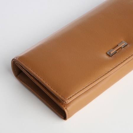 Women's wallet on a magnet, brown color-2