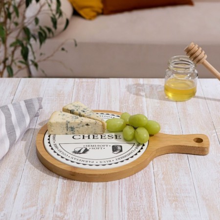 Board Ceramic Serving Round "Estet. Cheese ", 27.5 × 19 × 1.5 cm, white color-3
